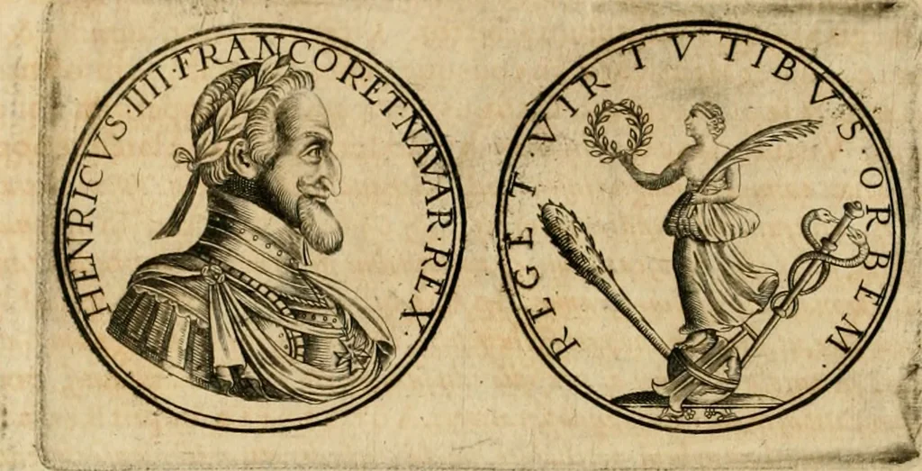 An illustration from Sylloge numismatum elegantiorum, quae diuersi impp., reges, principes, comites, respublicae diuersas ob causas ab anno 1500 ad annum usq[ue] 1600 cudi fecerunt, concinnata & historica narratione (sed breui) illustrata, 1620, leaf 375