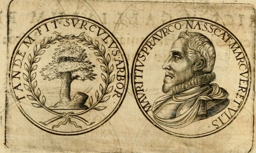 An illustration from Sylloge numismatum elegantiorum, quae diuersi impp., reges, principes, comites, respublicae diuersas ob causas ab anno 1500 ad annum usq[ue] 1600 cudi fecerunt, concinnata & historica narratione (sed breui) illustrata, 1620, leaf 378