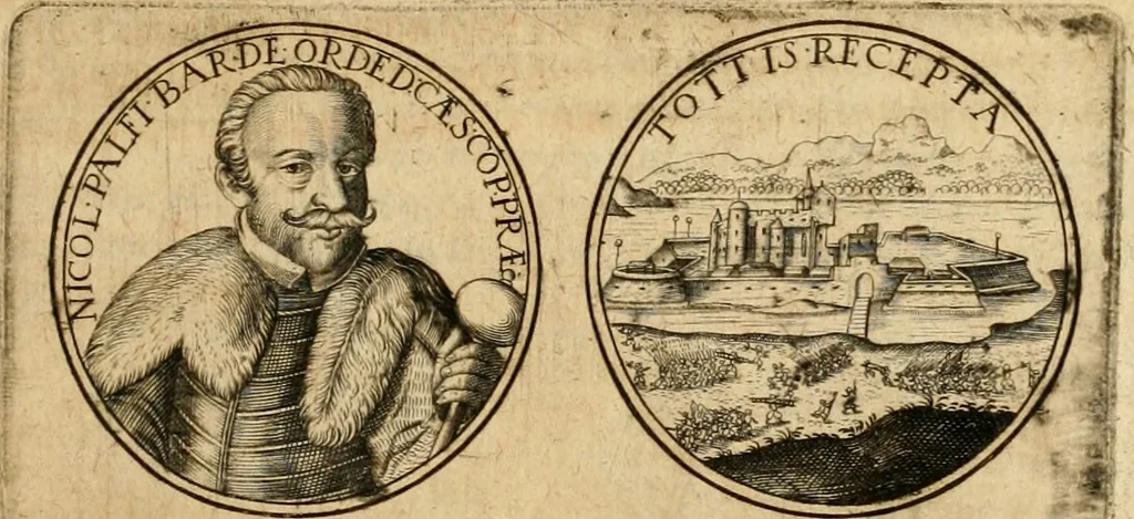 An illustration from Sylloge numismatum elegantiorum, quae diuersi impp., reges, principes, comites, respublicae diuersas ob causas ab anno 1500 ad annum usq[ue] 1600 cudi fecerunt, concinnata & historica narratione (sed breui) illustrata, 1620, leaf 394