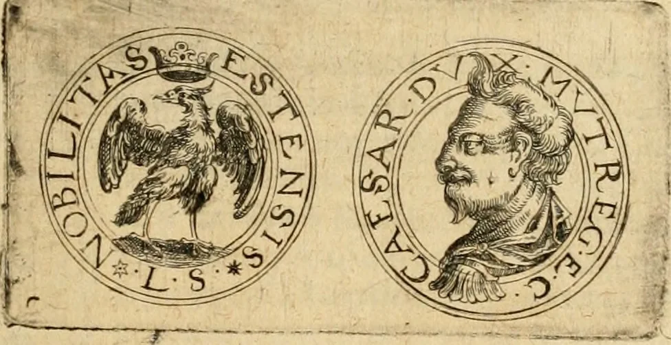 An illustration from Sylloge numismatum elegantiorum, quae diuersi impp., reges, principes, comites, respublicae diuersas ob causas ab anno 1500 ad annum usq[ue] 1600 cudi fecerunt, concinnata & historica narratione (sed breui) illustrata, 1620, leaf 400