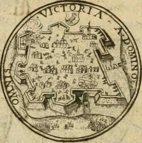 An illustration from Sylloge numismatum elegantiorum, quae diuersi impp., reges, principes, comites, respublicae diuersas ob causas ab anno 1500 ad annum usq[ue] 1600 cudi fecerunt, concinnata & historica narratione (sed breui) illustrata, 1620, leaf 405