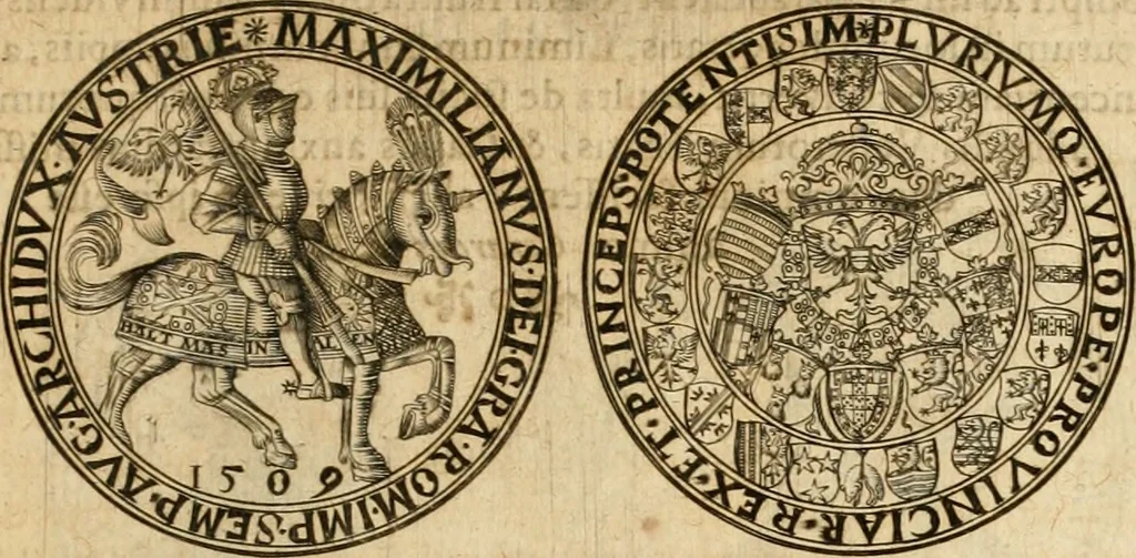 An illustration from Sylloge numismatum elegantiorum, quae diuersi impp., reges, principes, comites, respublicae diuersas ob causas ab anno 1500 ad annum usq[ue] 1600 cudi fecerunt, concinnata & historica narratione (sed breui) illustrata, 1620, leaf 46
