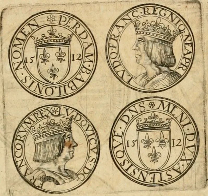 An illustration from Sylloge numismatum elegantiorum, quae diuersi impp., reges, principes, comites, respublicae diuersas ob causas ab anno 1500 ad annum usq[ue] 1600 cudi fecerunt, concinnata & historica narratione (sed breui) illustrata, 1620, leaf 52