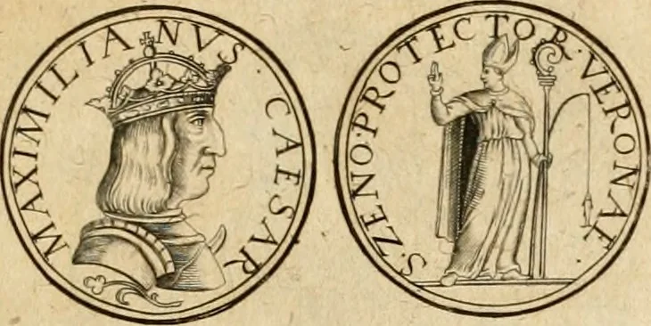 An illustration from Sylloge numismatum elegantiorum, quae diuersi impp., reges, principes, comites, respublicae diuersas ob causas ab anno 1500 ad annum usq[ue] 1600 cudi fecerunt, concinnata & historica narratione (sed breui) illustrata, 1620, leaf 62