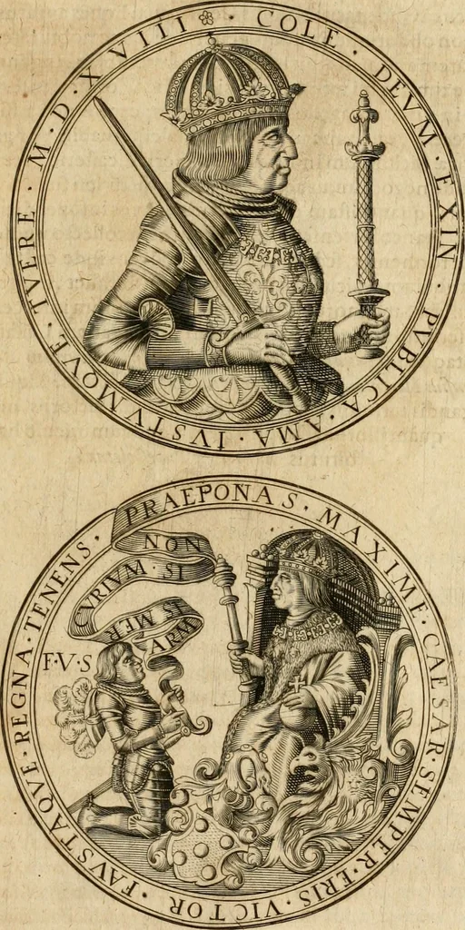 An illustration from Sylloge numismatum elegantiorum, quae diuersi impp., reges, principes, comites, respublicae diuersas ob causas ab anno 1500 ad annum usq[ue] 1600 cudi fecerunt, concinnata & historica narratione (sed breui) illustrata, 1620, leaf 68