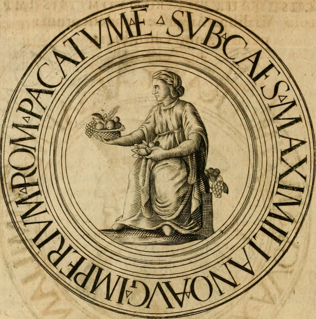 An illustration from Sylloge numismatum elegantiorum, quae diuersi impp., reges, principes, comites, respublicae diuersas ob causas ab anno 1500 ad annum usq[ue] 1600 cudi fecerunt, concinnata & historica narratione (sed breui) illustrata, 1620, leaf 71
