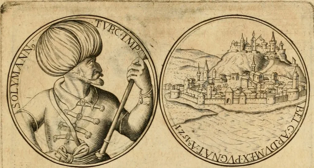 An illustration from Sylloge numismatum elegantiorum, quae diuersi impp., reges, principes, comites, respublicae diuersas ob causas ab anno 1500 ad annum usq[ue] 1600 cudi fecerunt, concinnata & historica narratione (sed breui) illustrata, 1620, leaf 76