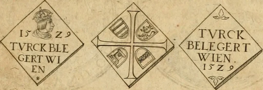 An illustration from Sylloge numismatum elegantiorum, quae diuersi impp., reges, principes, comites, respublicae diuersas ob causas ab anno 1500 ad annum usq[ue] 1600 cudi fecerunt, concinnata & historica narratione (sed breui) illustrata, 1620, leaf 98