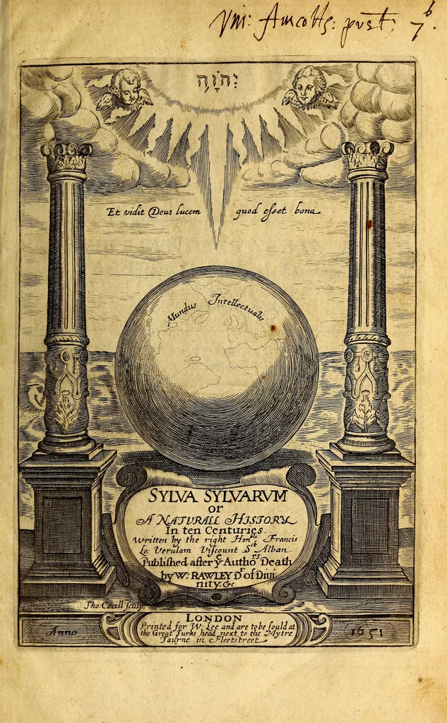 An illustration from Sylva sylvarum: or, A naturall history. In ten centuries; whereunto is newly added the History naturall and experimentall of life and death, or, Of the prolongation of life, 1658, leaf 6