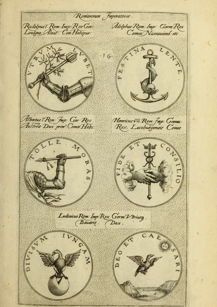 An illustration from Symbola diuina & humana pontificvm, imperatorum, regum, 1600, leaf 38