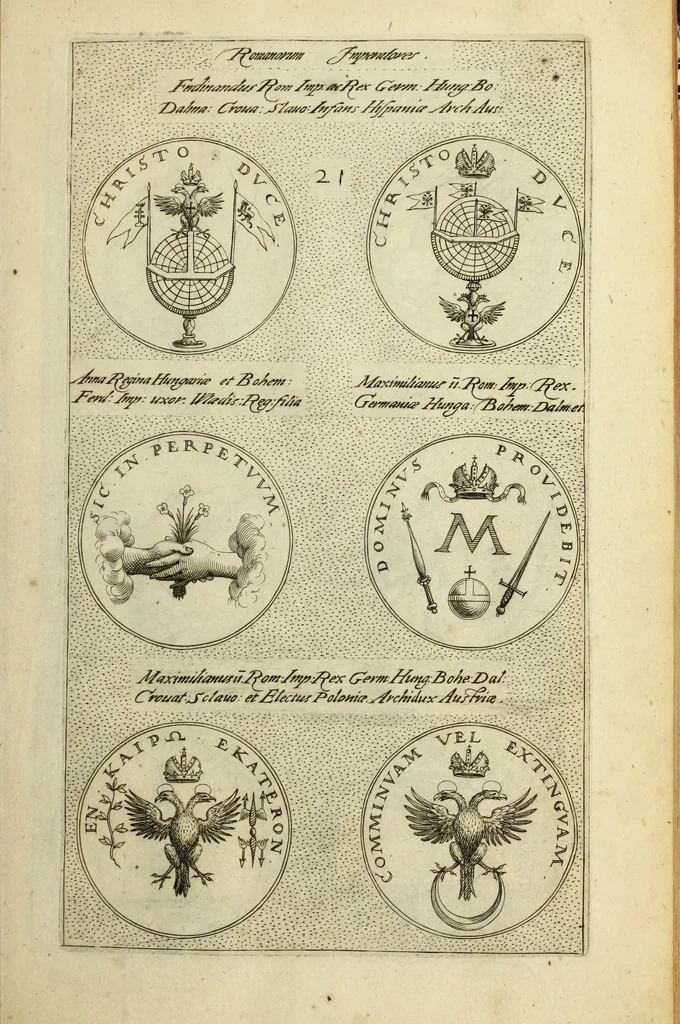 An illustration from Symbola diuina & humana pontificvm, imperatorum, regum, 1600, leaf 48