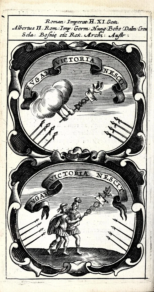 An illustration from Symbola divina & humana pontificum, imperatorum, regum : ex musaeo Octavii de Strada civis Romani, 1666, leaf 118