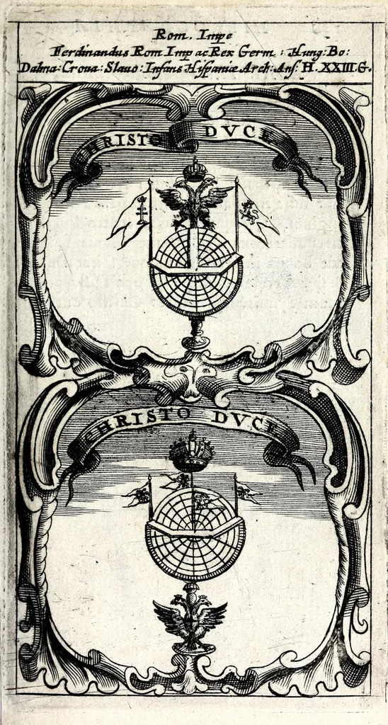 An illustration from Symbola divina & humana pontificum, imperatorum, regum : ex musaeo Octavii de Strada civis Romani, 1666, leaf 137