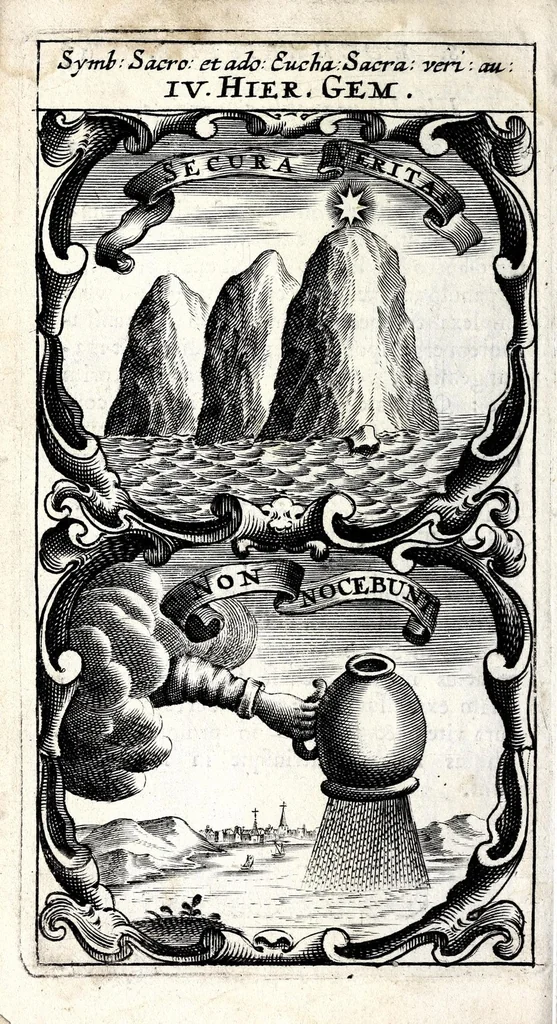 An illustration from Symbola divina & humana pontificum, imperatorum, regum : ex musaeo Octavii de Strada civis Romani, 1666, leaf 18