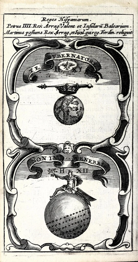 An illustration from Symbola divina & humana pontificum, imperatorum, regum : ex musaeo Octavii de Strada civis Romani, 1666, leaf 184