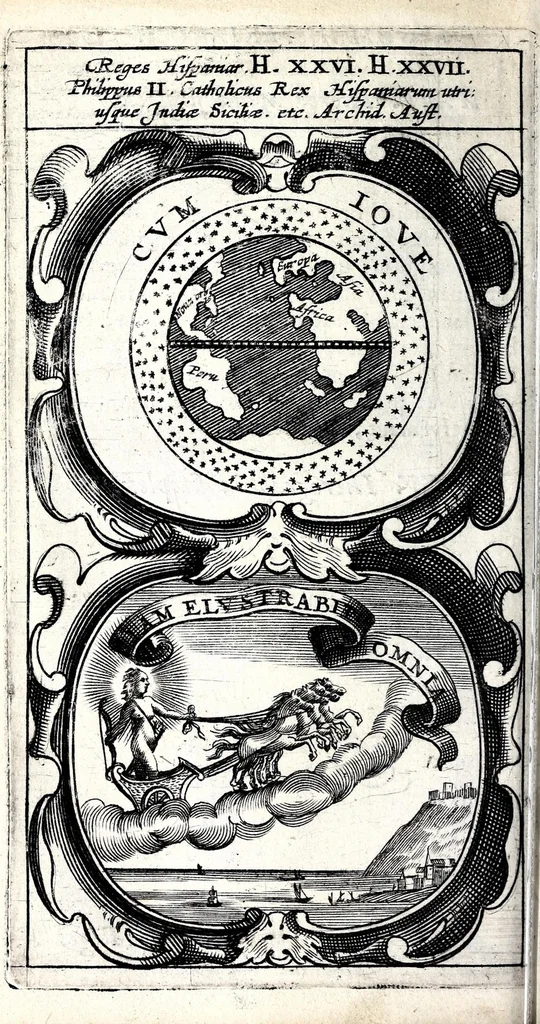 An illustration from Symbola divina & humana pontificum, imperatorum, regum : ex musaeo Octavii de Strada civis Romani, 1666, leaf 200