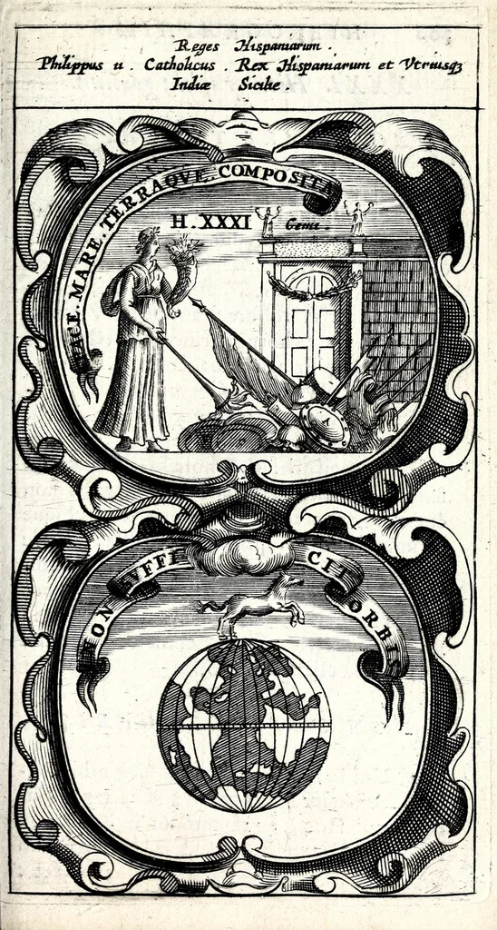 An illustration from Symbola divina & humana pontificum, imperatorum, regum : ex musaeo Octavii de Strada civis Romani, 1666, leaf 207