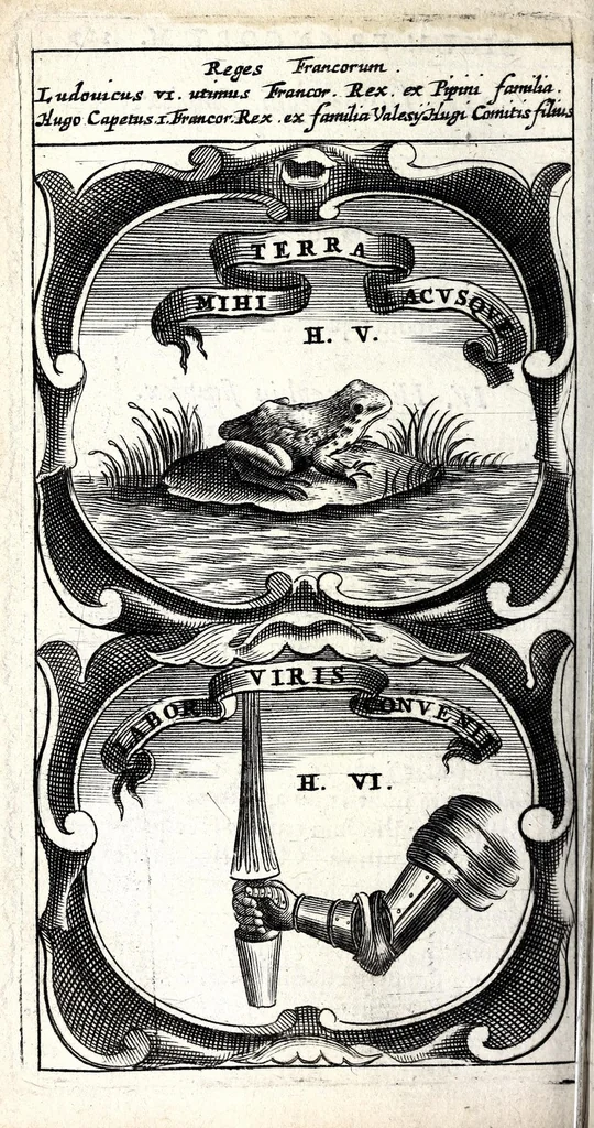 An illustration from Symbola divina & humana pontificum, imperatorum, regum : ex musaeo Octavii de Strada civis Romani, 1666, leaf 222