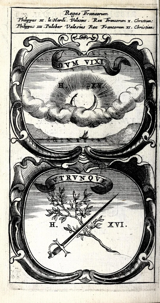 An illustration from Symbola divina & humana pontificum, imperatorum, regum : ex musaeo Octavii de Strada civis Romani, 1666, leaf 232