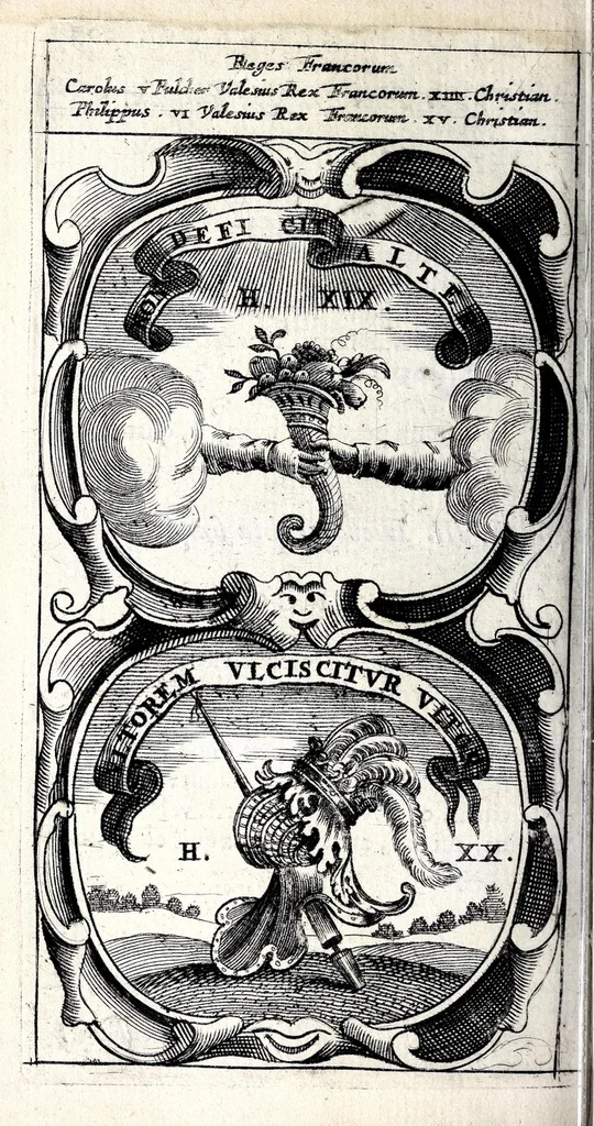An illustration from Symbola divina & humana pontificum, imperatorum, regum : ex musaeo Octavii de Strada civis Romani, 1666, leaf 236