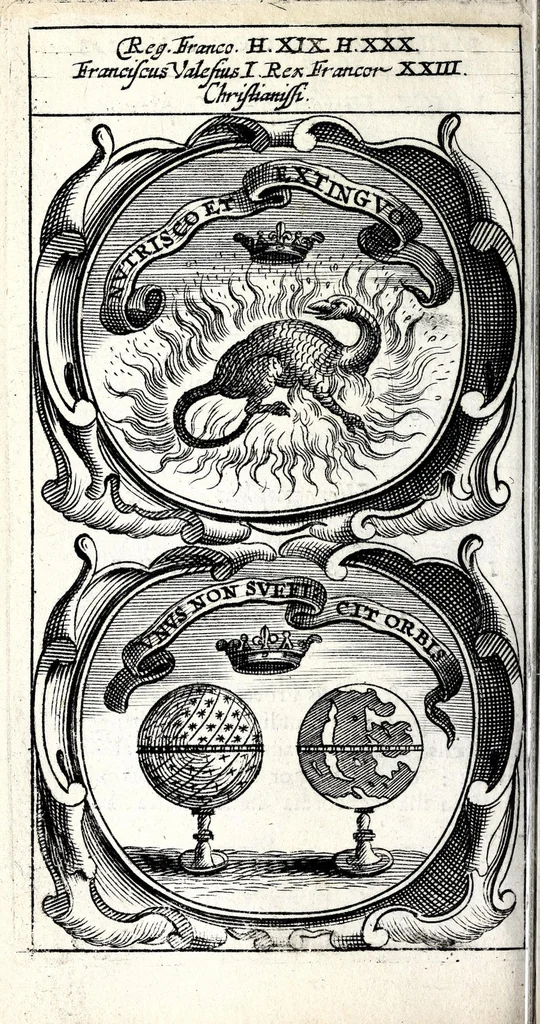 An illustration from Symbola divina & humana pontificum, imperatorum, regum : ex musaeo Octavii de Strada civis Romani, 1666, leaf 246