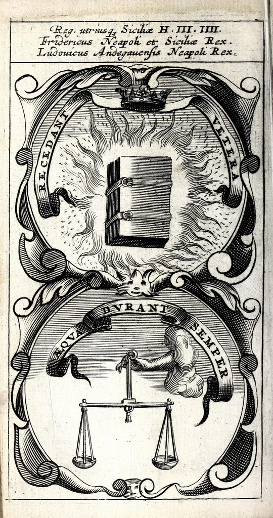 An illustration from Symbola divina & humana pontificum, imperatorum, regum : ex musaeo Octavii de Strada civis Romani, 1666, leaf 338