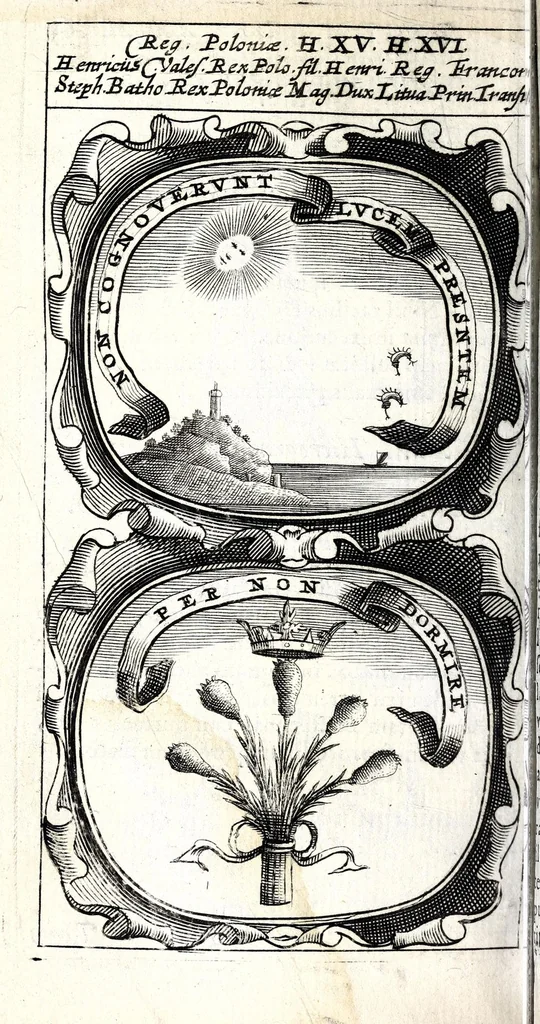 An illustration from Symbola divina & humana pontificum, imperatorum, regum : ex musaeo Octavii de Strada civis Romani, 1666, leaf 366