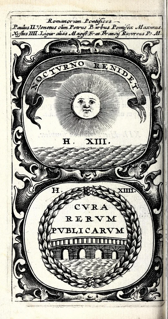 An illustration from Symbola divina & humana pontificum, imperatorum, regum : ex musaeo Octavii de Strada civis Romani, 1666, leaf 74