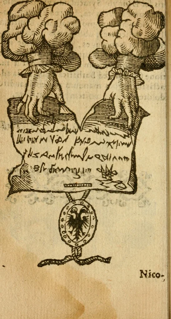An illustration from Symbola heroica m. Clavdii Paradini, Belliiocensis canonici, et d. Gabrielis Symeonis : multo, quàm antea, fidelius de gallica lingua in latinam conuersa, 1600, leaf 109