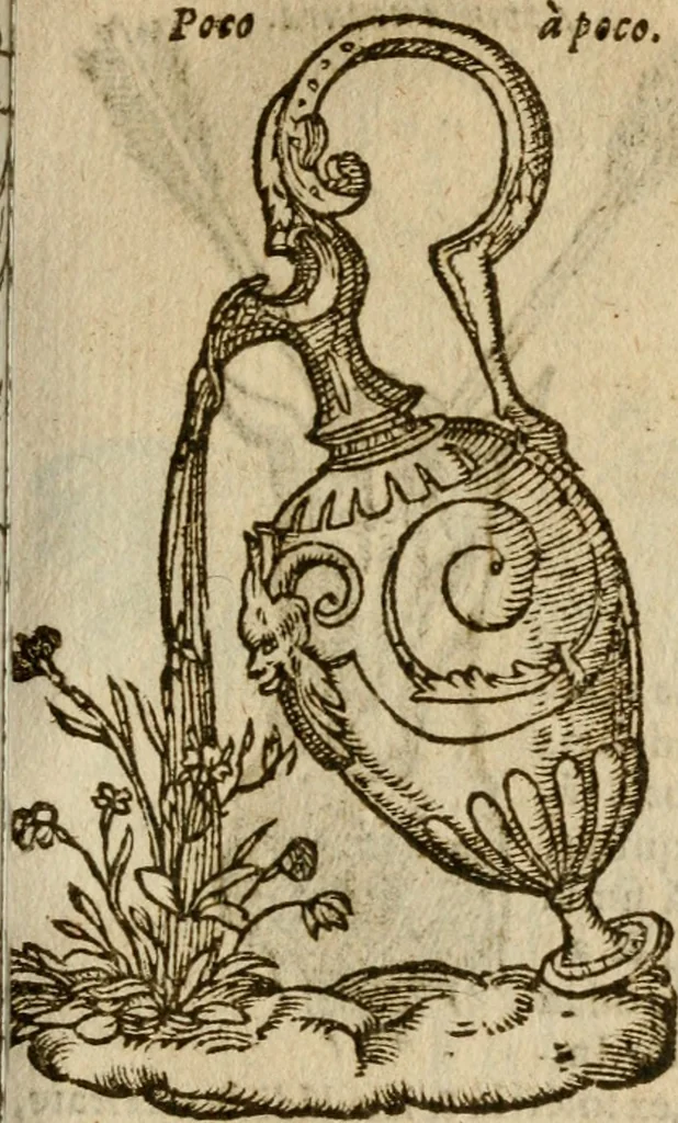 An illustration from Symbola heroica m. Clavdii Paradini, Belliiocensis canonici, et d. Gabrielis Symeonis : multo, quàm antea, fidelius de gallica lingua in latinam conuersa, 1600, leaf 184
