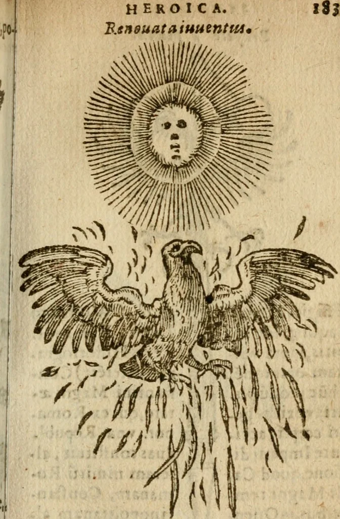An illustration from Symbola heroica m. Clavdii Paradini, Belliiocensis canonici, et d. Gabrielis Symeonis : multo, quàm antea, fidelius de gallica lingua in latinam conuersa, 1600, leaf 186