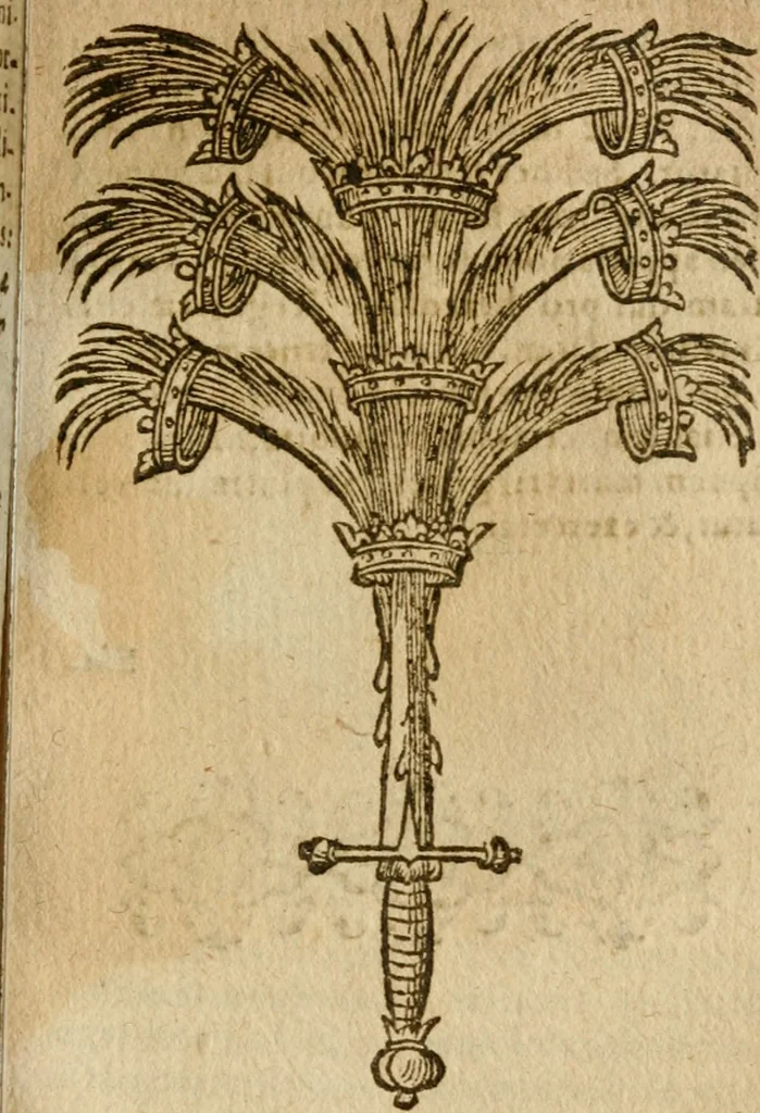 An illustration from Symbola heroica m. Clavdii Paradini, Belliiocensis canonici, et d. Gabrielis Symeonis : multo, quàm antea, fidelius de gallica lingua in latinam conuersa, 1600, leaf 214