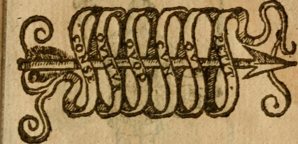 An illustration from Symbola heroica m. Clavdii Paradini, Belliiocensis canonici, et d. Gabrielis Symeonis : multo, quàm antea, fidelius de gallica lingua in latinam conuersa, 1600, leaf 286