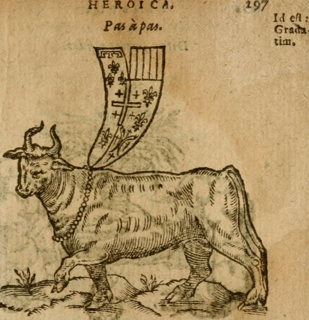An illustration from Symbola heroica m. Clavdii Paradini, Belliiocensis canonici, et d. Gabrielis Symeonis : multo, quàm antea, fidelius de gallica lingua in latinam conuersa, 1600, leaf 300