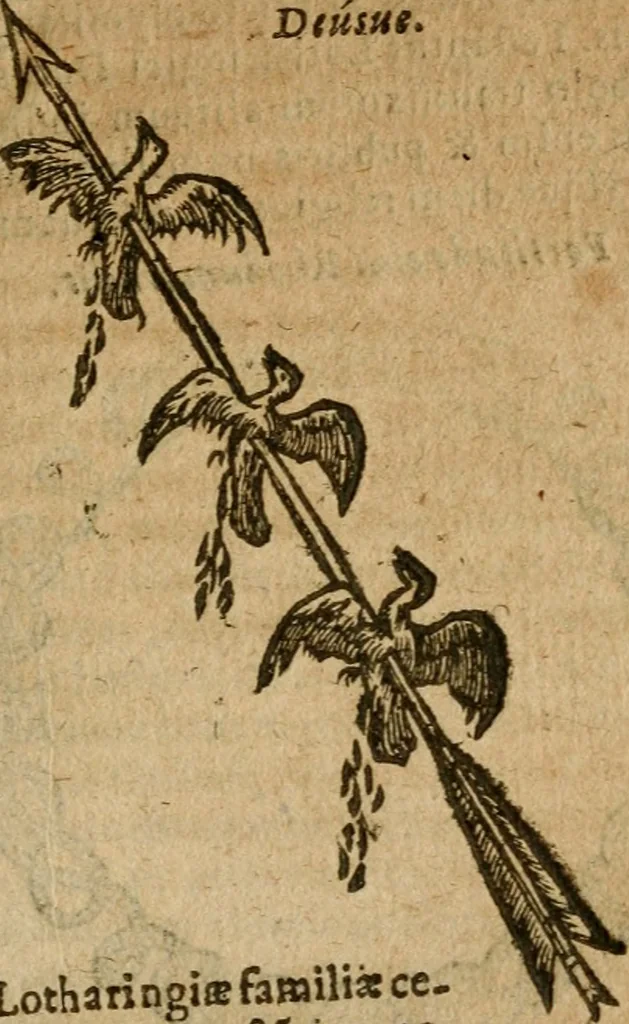 An illustration from Symbola heroica m. Clavdii Paradini, Belliiocensis canonici, et d. Gabrielis Symeonis : multo, quàm antea, fidelius de gallica lingua in latinam conuersa, 1600, leaf 42