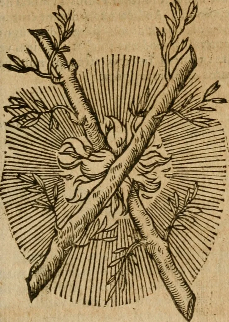 An illustration from Symbola heroica m. Clavdii Paradini, Belliiocensis canonici, et d. Gabrielis Symeonis : multo, quàm antea, fidelius de gallica lingua in latinam conuersa, 1600, leaf 52
