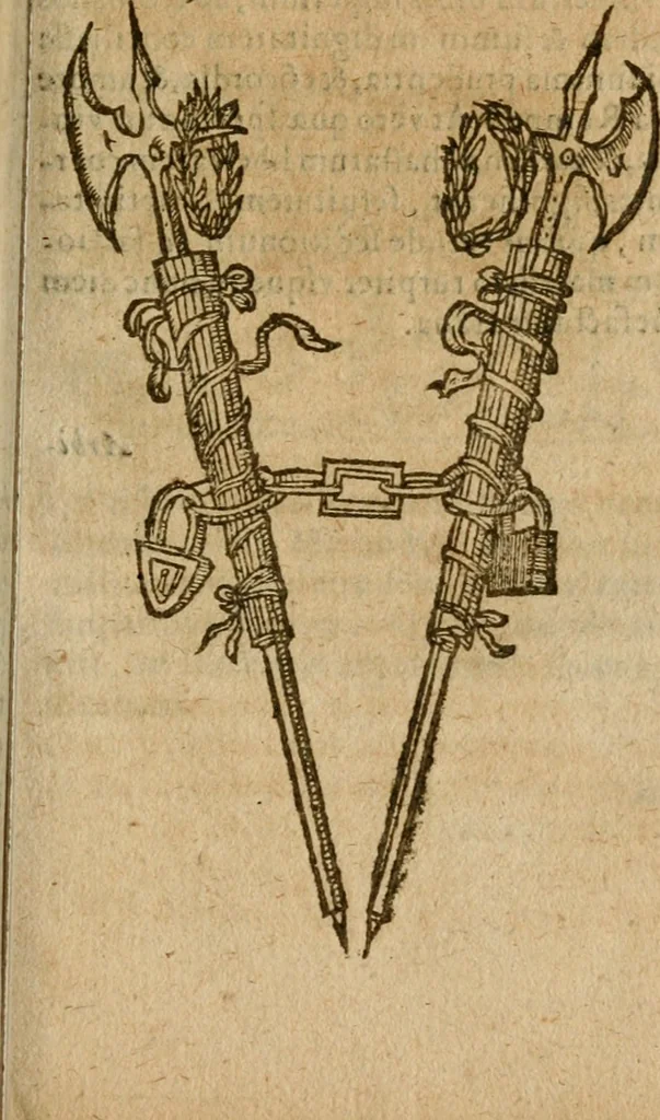 An illustration from Symbola heroica m. Clavdii Paradini, Belliiocensis canonici, et d. Gabrielis Symeonis : multo, quàm antea, fidelius de gallica lingua in latinam conuersa, 1600, leaf 66