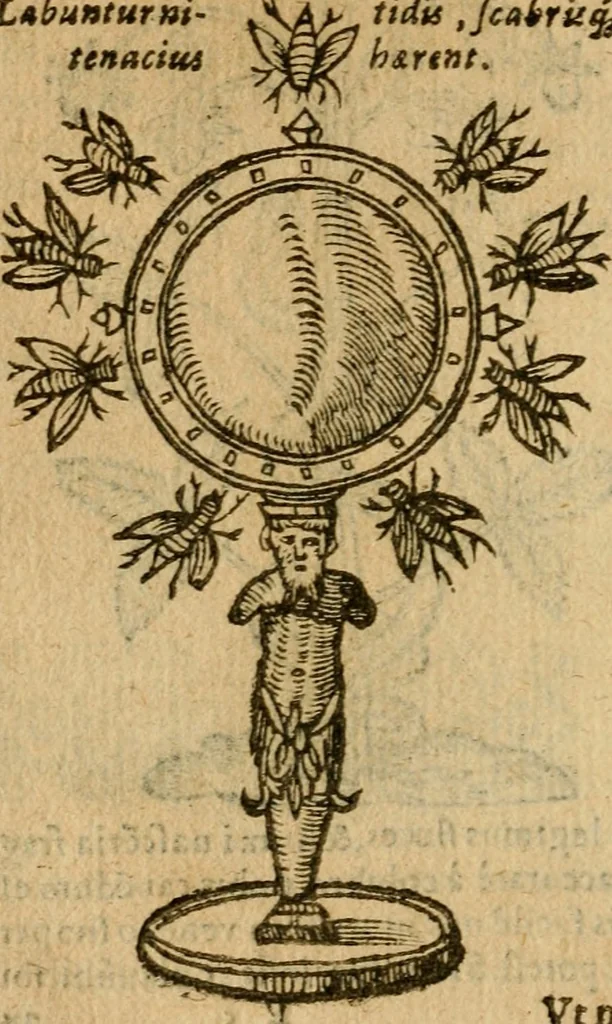 An illustration from Symbola heroica m. Clavdii Paradini, Belliiocensis canonici, et d. Gabrielis Symeonis : multo, quàm antea, fidelius de gallica lingua in latinam conuersa, 1600, leaf 77