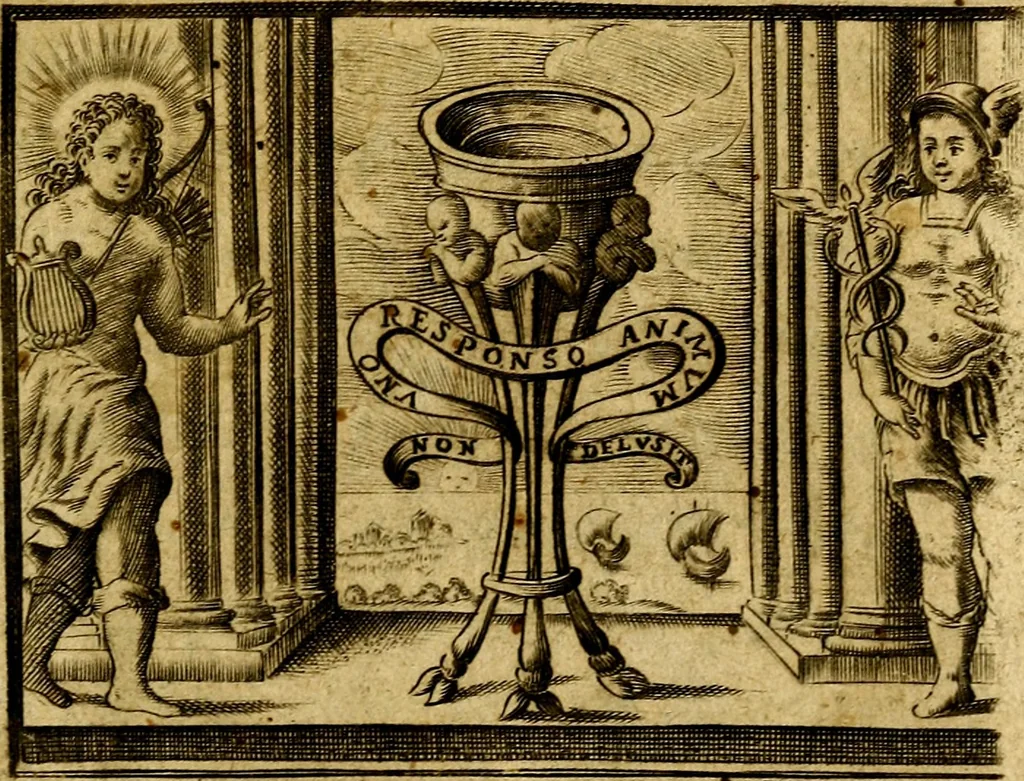An illustration from ... Symbolarvm epistolicarvm liber, in quo nonnulla ex antiqvitatis ivris civilis et historiae penv depromuntur & illustrantur, mvltaqve avctorvm loca emendantur & explicantur, 1628, leaf 4