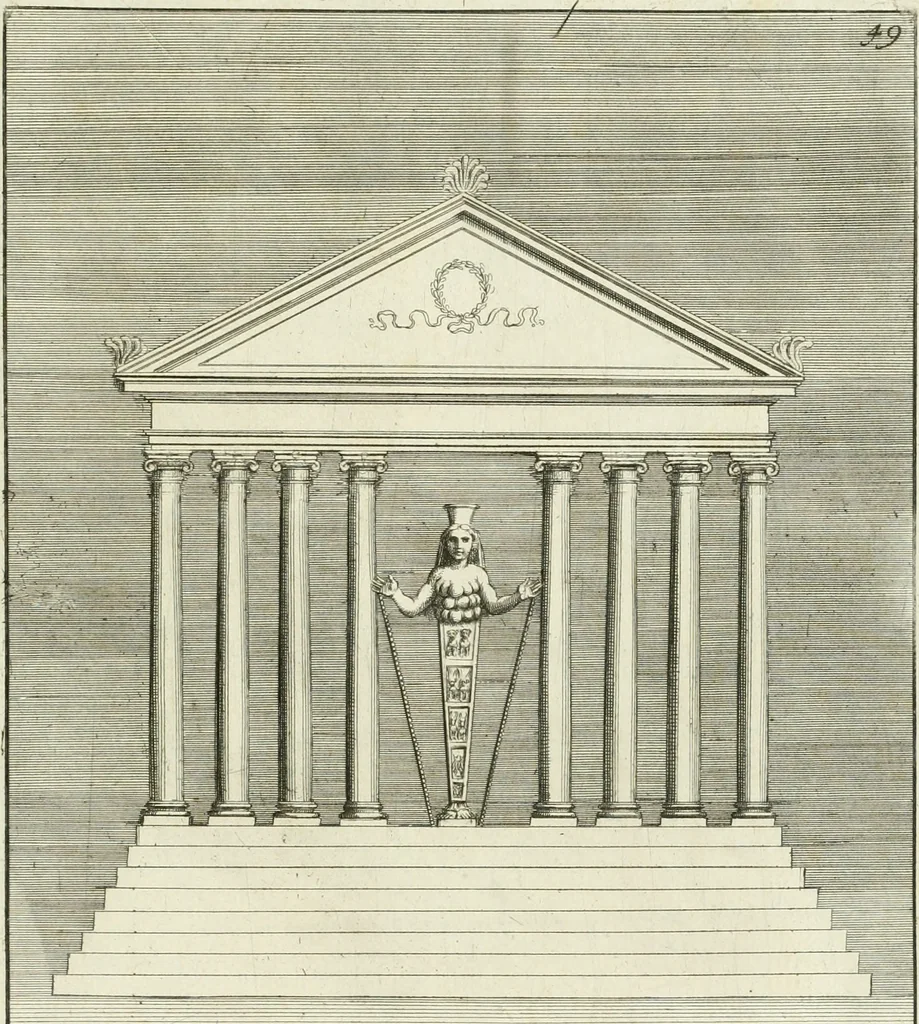 An illustration from Symbolica Dianae Ephesiae statua, 1688, leaf 54