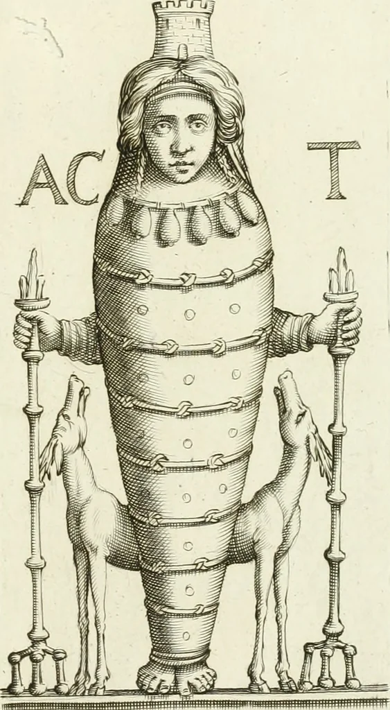 An illustration from Symbolica Dianae Ephesiae statua, 1688, leaf 74
