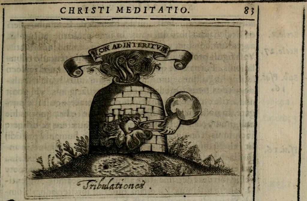An illustration from Symbolica vitae Christi meditatio, 1612, leaf 86