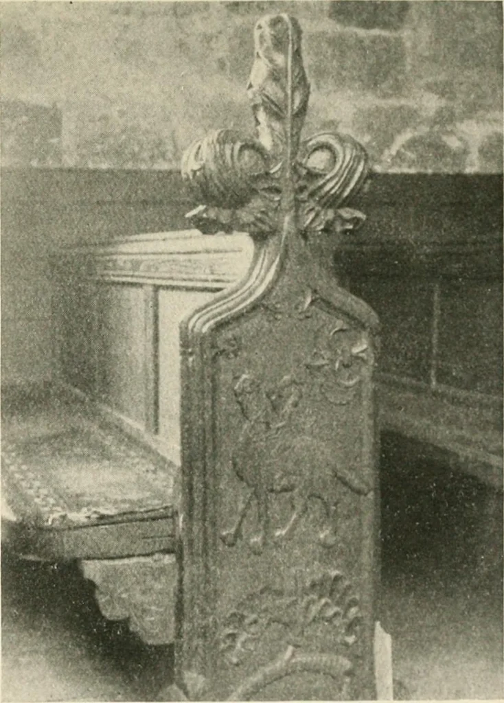 An illustration from Symbolism of animals and birds represented in English church architecture, 1913, leaf 14