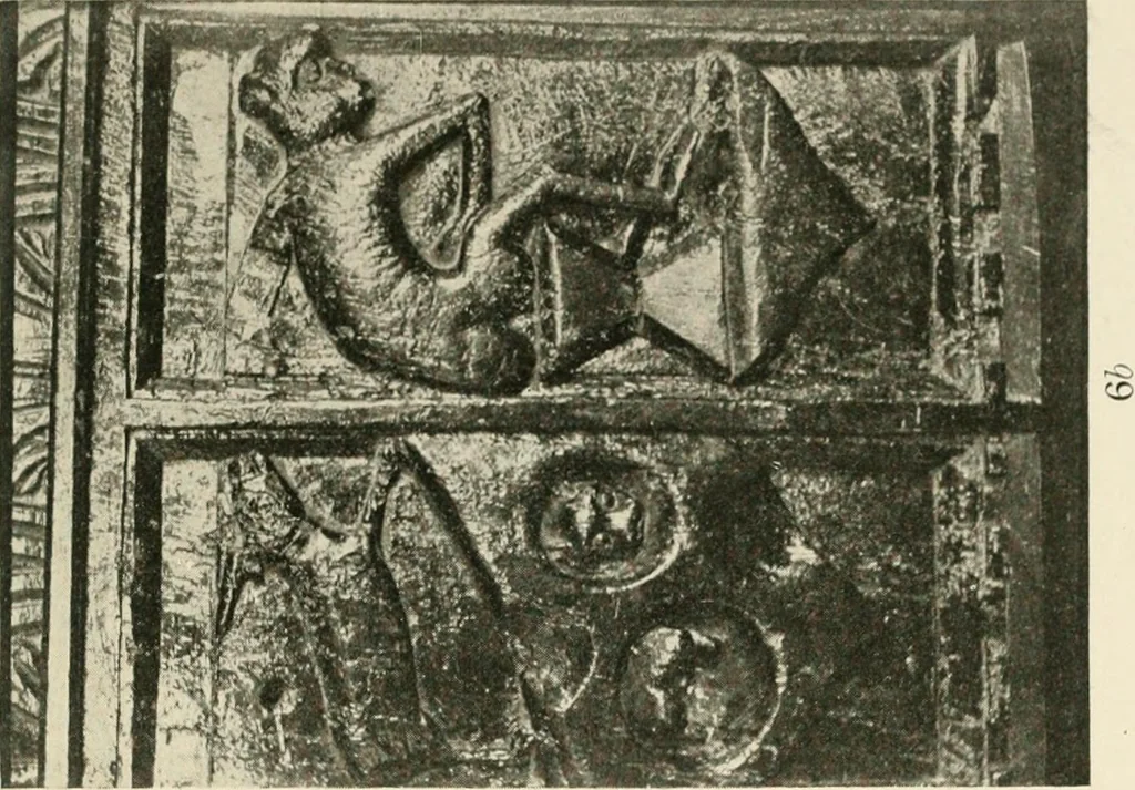 An illustration from Symbolism of animals and birds represented in English church architecture, 1913, leaf 34