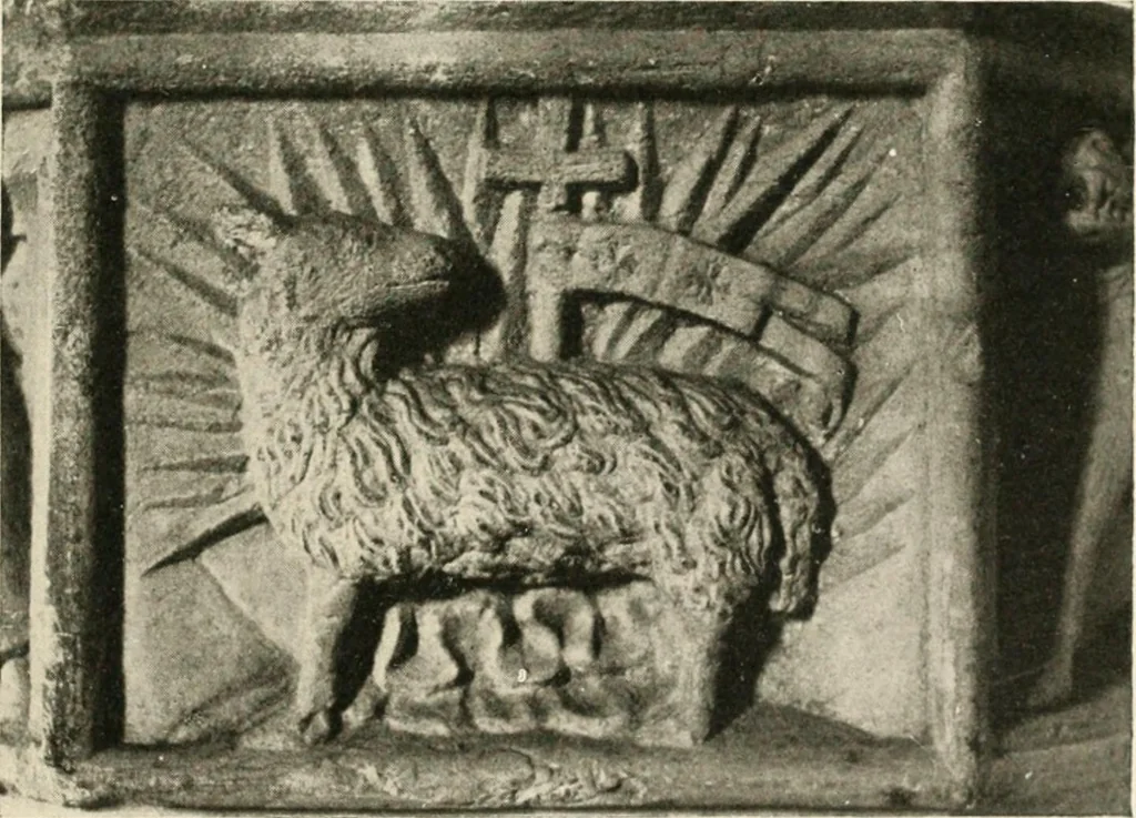 An illustration from Symbolism of animals and birds represented in English church architecture, 1913, leaf 66