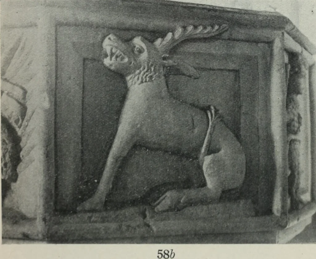 An illustration from Symbolism of animals and birds represented in English architecture, 1913, leaf 230