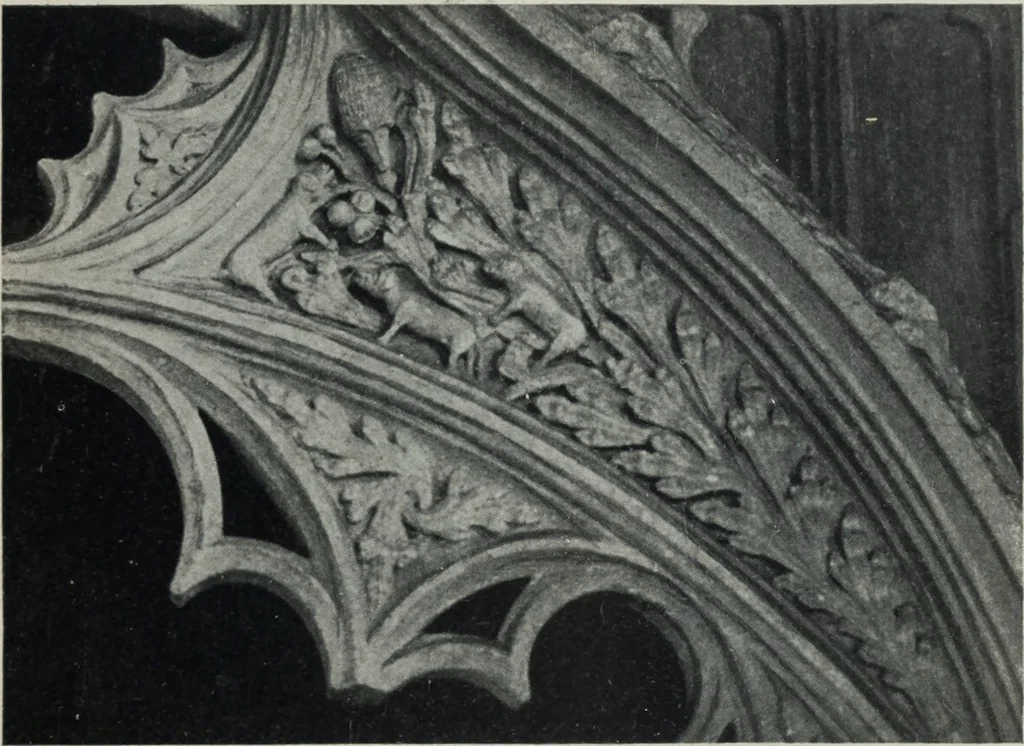 An illustration from Symbolism of animals and birds represented in English architecture, 1913, leaf 46