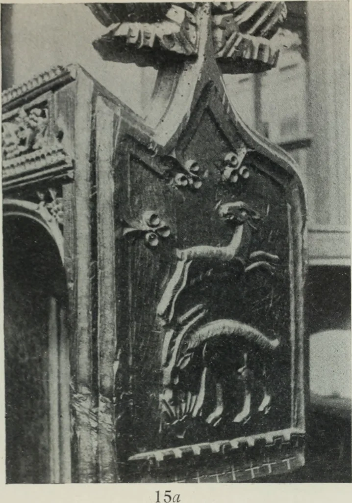 An illustration from Symbolism of animals and birds represented in English architecture, 1913, leaf 70