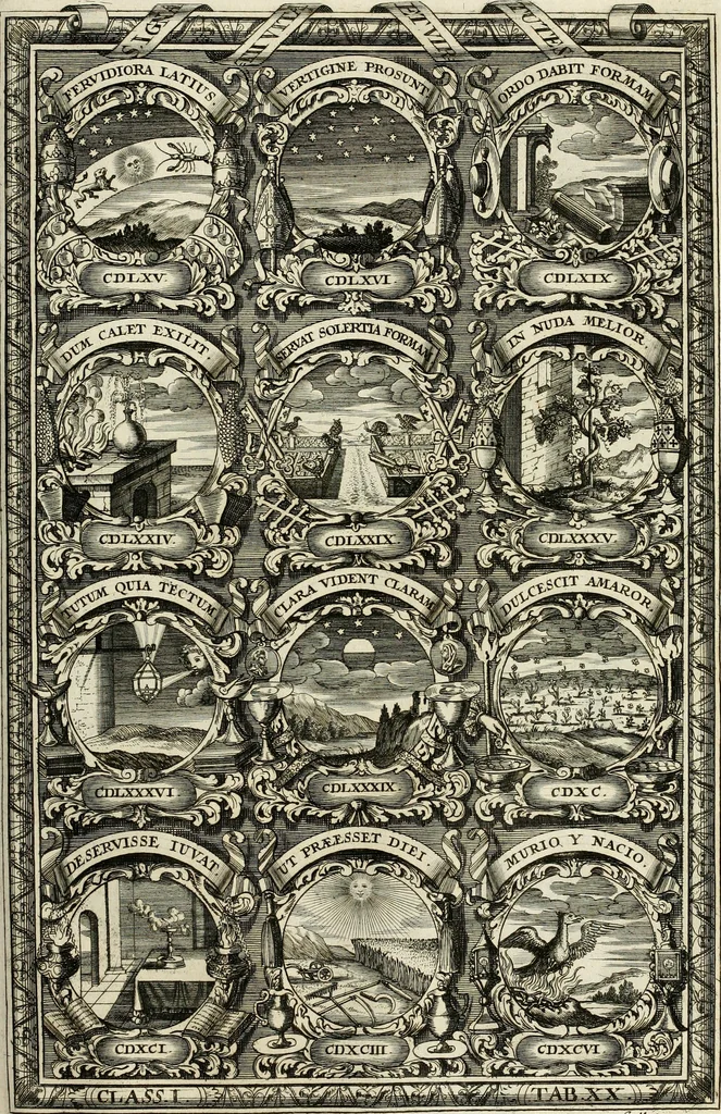 An illustration from Symbolographia, sive, De arte symbolica : sermones septem, 1702, leaf 214