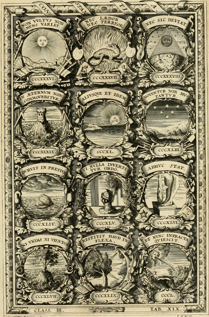 An illustration from Symbolographia, sive, De arte symbolica : sermones septem, 1702, leaf 576